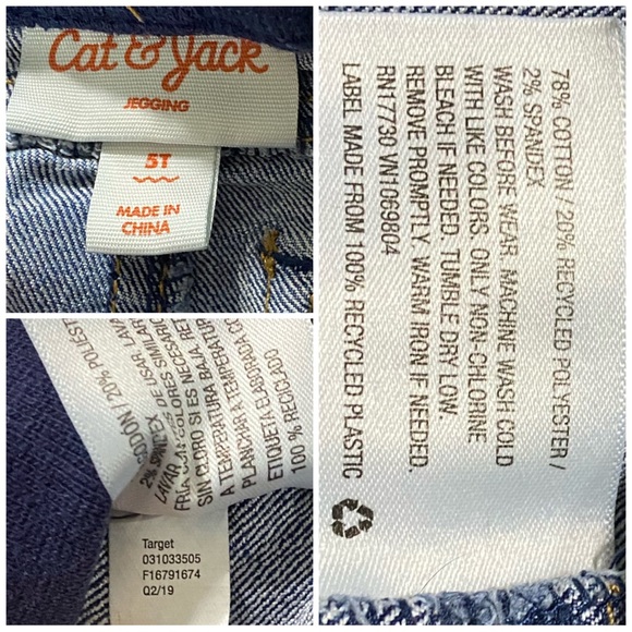 Cat & Jack, EUC, Denim Dark Wash, Polka Dot, Skinny Jeggings, Girls, Size 5T - Picture 12 of 12